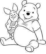 Winnie y Piglet para colorear